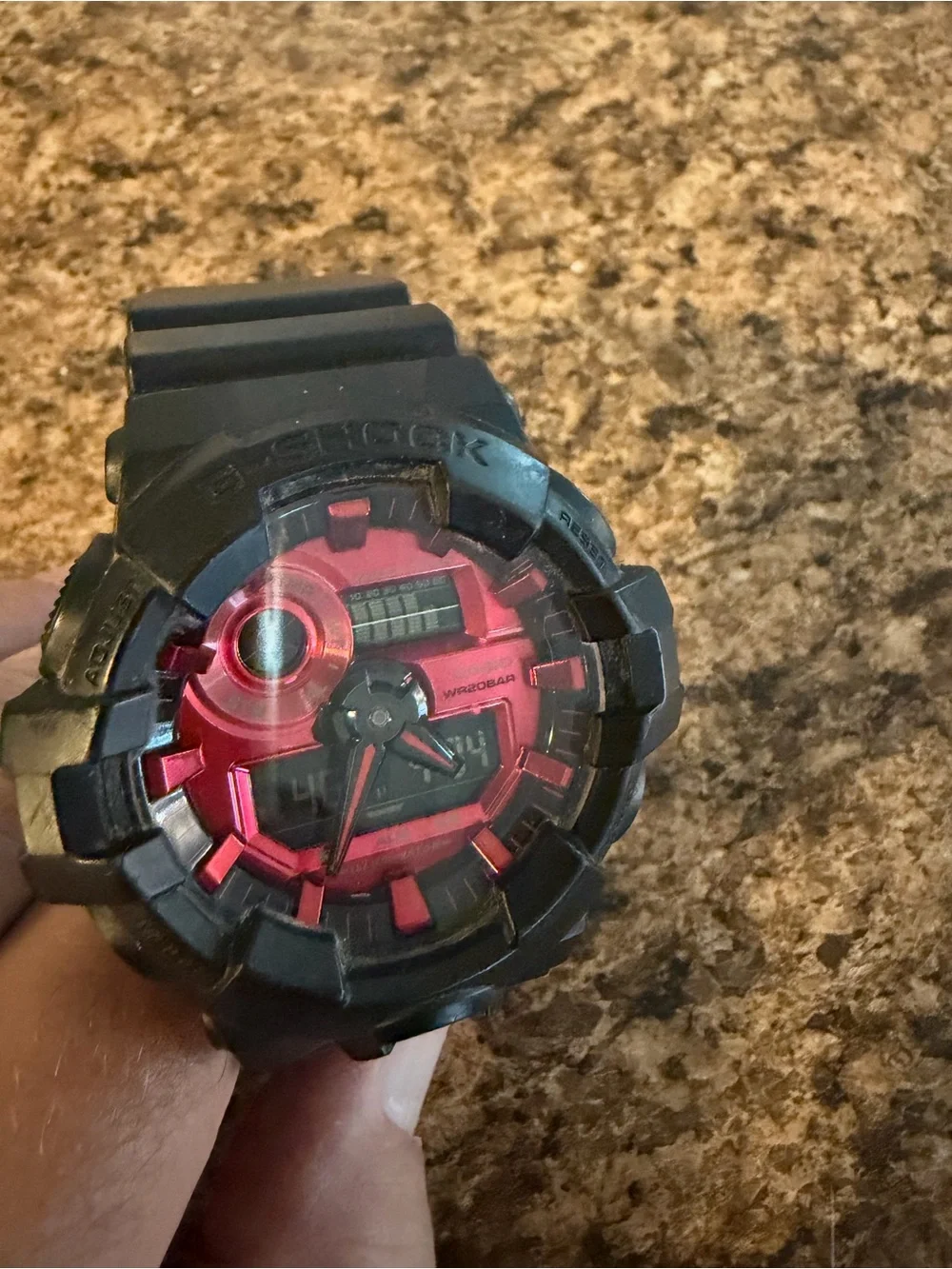 Casio G-Shock 700AR-1A Black/Adrenaline Red Mens Resin Watch!!